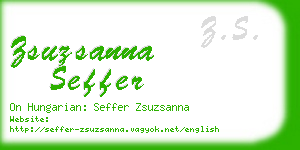 zsuzsanna seffer business card